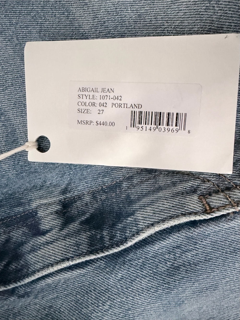Khaite Abigail High-Rise Straight Jeans in a distressed light wash - Size 27 - Picture 8 of 9